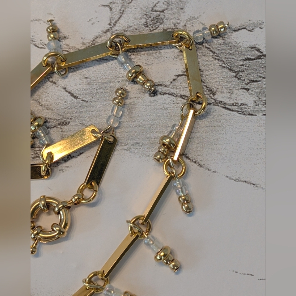 Blue Opal, Czech Glass, And Gold-Plated Bead Necklace - Picture 10 of 13